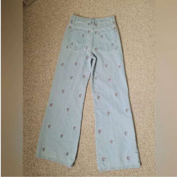 Farm Rio Rose Embroidered Blue Floral Design Jeans size 27 - Picture 5 of 9